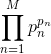 \prod_{n=1}^{M}{p_n^{p_n}}